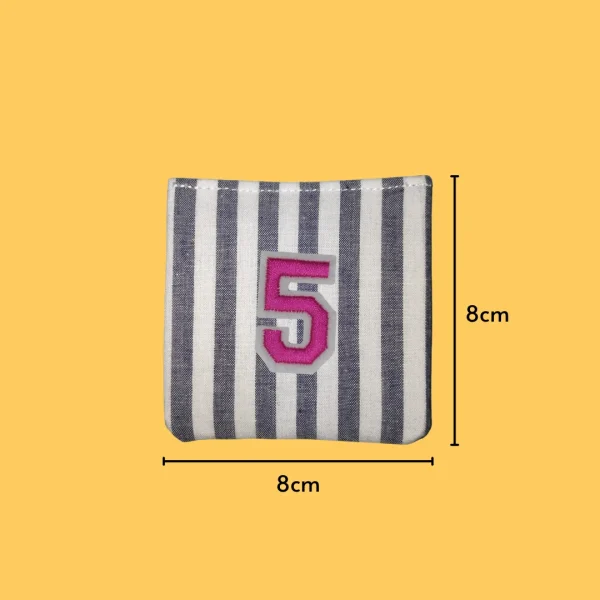 Pink Number '5' Iron-on Embroidery