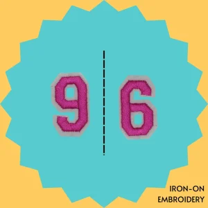 Pink Number '6' or '9' Iron-on Embroidery