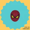 Spiderman Face with Yellow Eyes Iron-on Embroidery