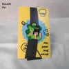 Black Cat in Round Leaves Plant Enamel Pin