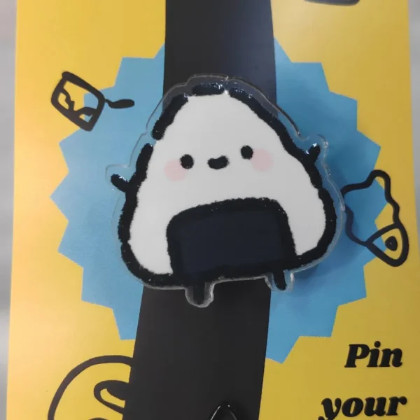 Cute White Rice Acrylic Pin