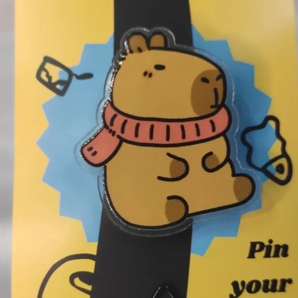 Chill Capybara with Scarf Acrylic Pin