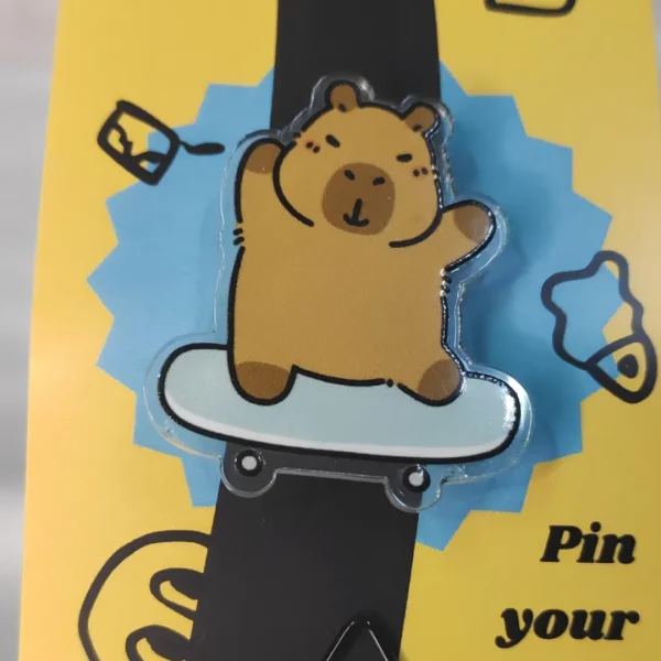 Skating Capibara Acrylic Pin