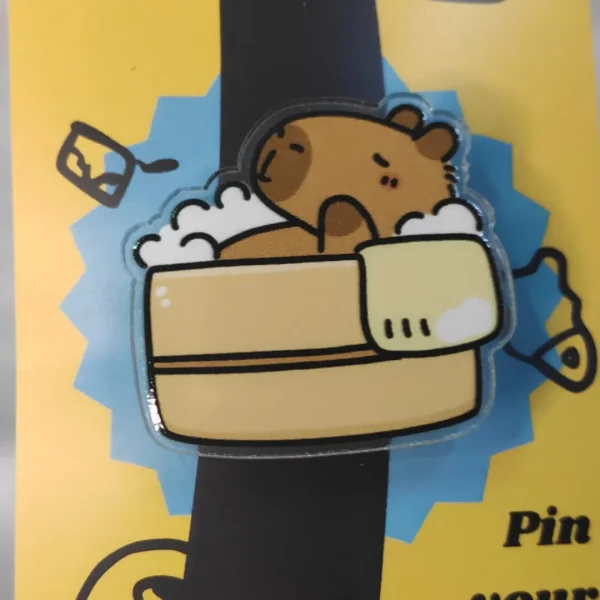 Bathing Capybara Acrylic Pin