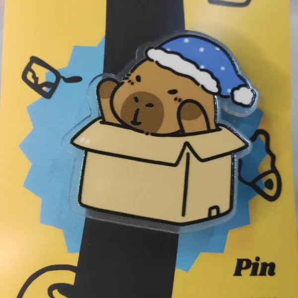 Capybara Woke Up from a Box Acrylic Pin