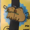 Enamel-Pin-132 Two Capybaras Eating Acrylic Pin