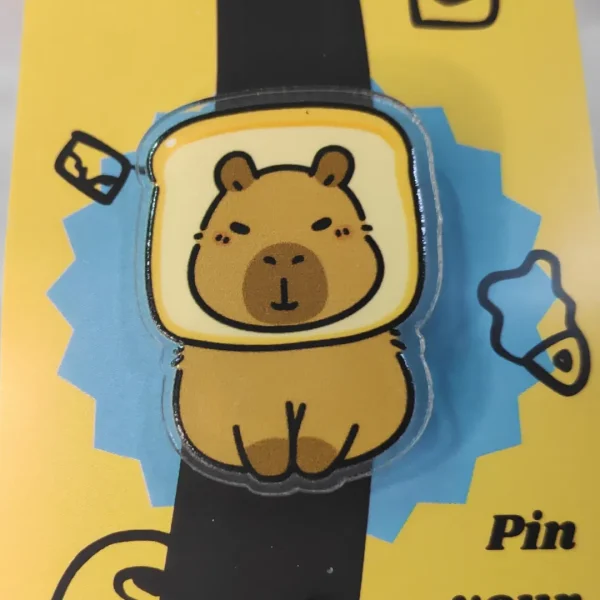 Toast Capybara Acrylic Pin