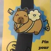 Flower Capybara Acrylic Pin