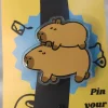 Stacking Two Capybaras Acrylic Pin