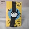 Black Cat in a Coffee Cup Enamel Pin