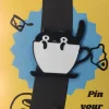 Black Cat in a Coffee Cup Enamel Pin