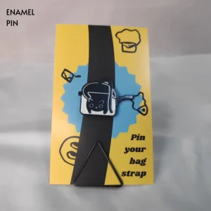 Black Cat in a Pot Enamel Pin