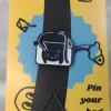 Black Cat in a Pot Enamel Pin