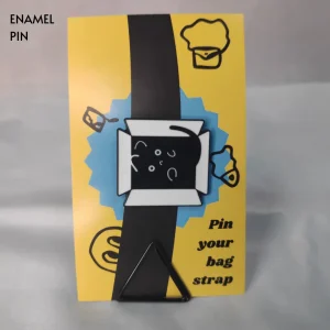 Chilling Black Cat in a Box Enamel Pin