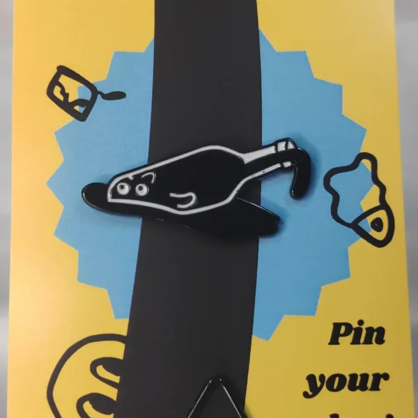 Liquid State Black Cat in a Bottle Enamel Pin