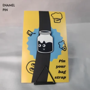 Enamel-Pin-85 Jar Black Cat with Paw Enamel Pin