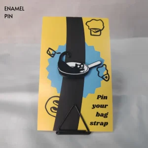 Enamel-Pin-89 Black Cat in a Pan Enamel Pin