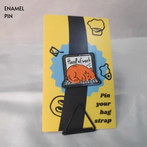 Hard of Work Sleeping Laptop Orange Cat Enamel Pin