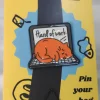 Hard of Work Sleeping Laptop Orange Cat Enamel Pin