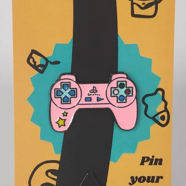 Pink Game Controller Enamel Pin
