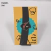 Black Bunny with Red Ribbon Enamel Pin