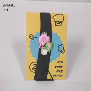 Enamel-Pin-163 Large Pink Leaves Plant Enamel Pin