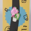 Large Pink Leaves Plant Enamel Pin