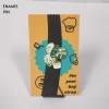 Green and White Large Leaves Plant Enamel Pin