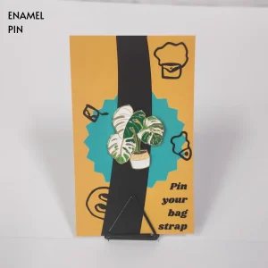 Green and White Large Leaves Plant Enamel Pin