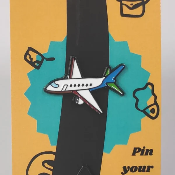White and Blue Aeroplane Enamel Pin