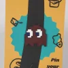 Brown Pixellated Game Ghost Enamel Pin