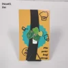 Vibrant Green Large Leaves Plant Enamel Pin