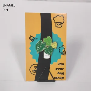 Vibrant Green Large Leaves Plant Enamel Pin
