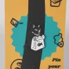 Black Cat with Treat Enamel Pin