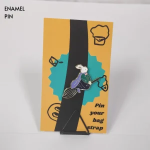 Bunny Wizard on a Broom Enamel Pin