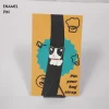 Black and White Steady Puppy Enamel Pin