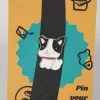 Black and White Steady Puppy Enamel Pin