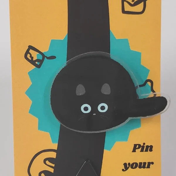 Black Cat Loaf Acrylic Pin