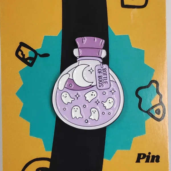 Puple Bottle of Boos Enamel Pin