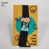 Peach Flowers in a Conical Flask Enamel Pin