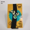 White Flowers in a Flask Enamel Pin