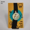 Yellow Mushrooms in a Bottle Enamel Pin