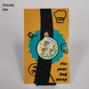 Yellow Mushrooms in a Bottle Enamel Pin