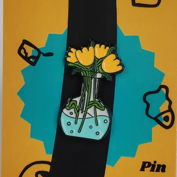 Yellow Tulips in a Flask Enamel Pin