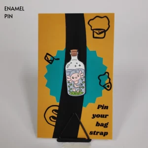 Pink Axolotl in a Bottle Enamel Pin