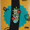 Test Tube with Vines and Flowers Enamel Pin