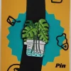 Large Leaves in a Beaker Enamel Pin