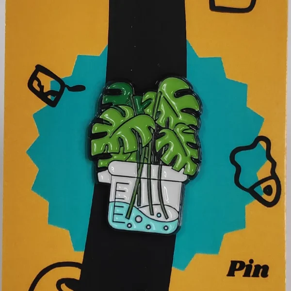 Large Leaves in a Beaker Enamel Pin