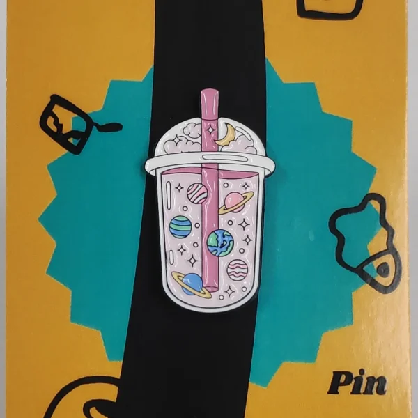 Spacey Boba Tea Enamel Pin