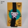 Upside Down Hang in There Bat Enamel Pin